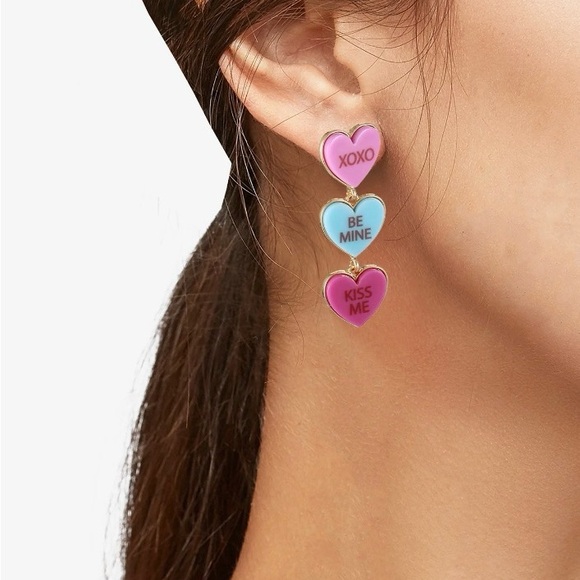 Nwt Candy Heart Drop Earrings - Picture 2 of 4